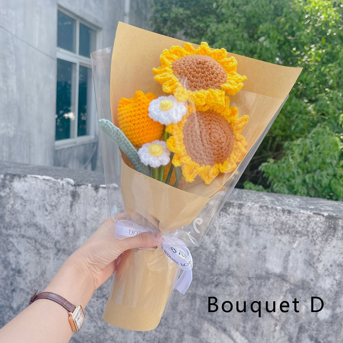 Crochet Sunflower Bouquet - Handmade Knitted Sunflowers