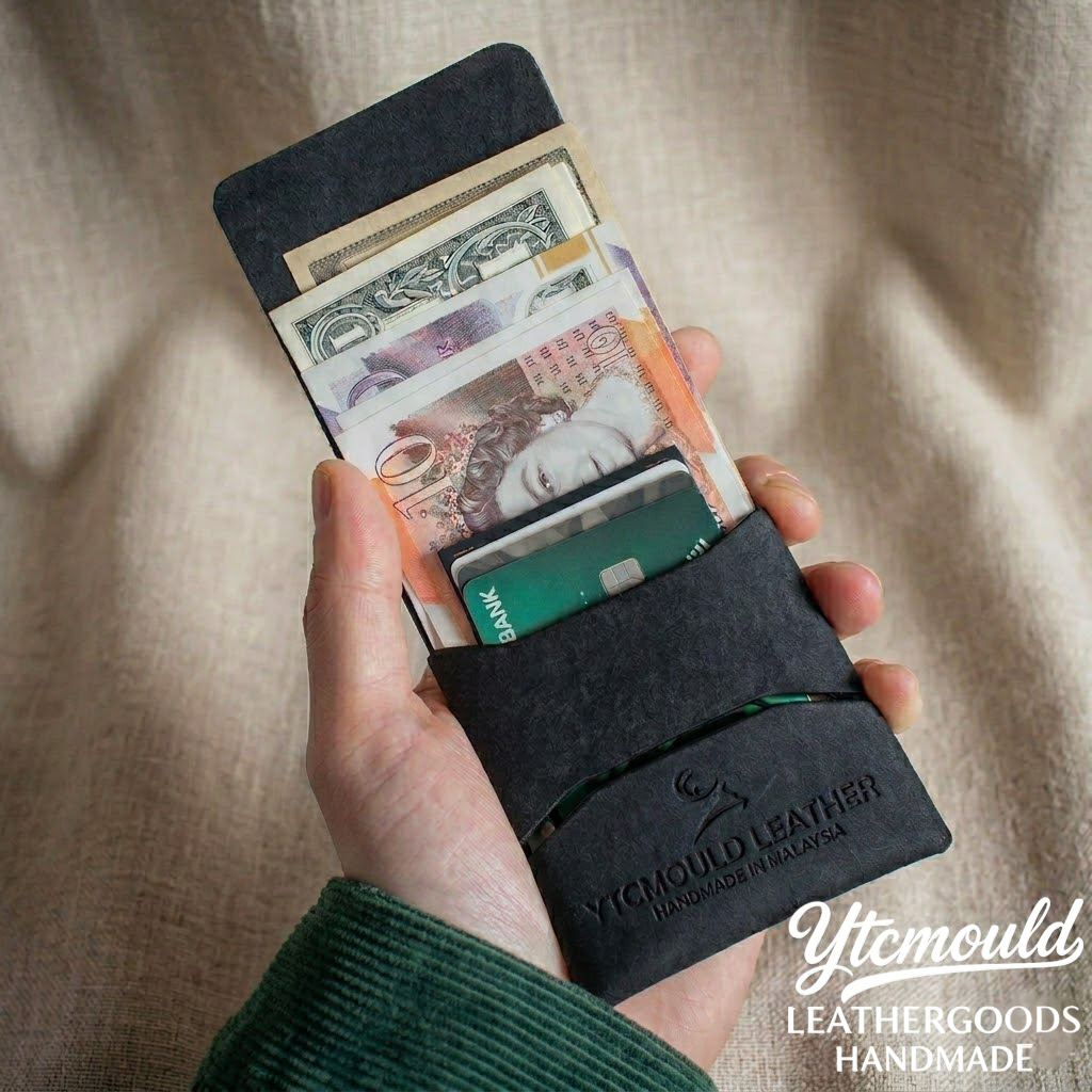 Veg Tan Leather Stitchless Wallet Die Cutter, No Stitch Wallet Pattern Tool（9.5*8cm）