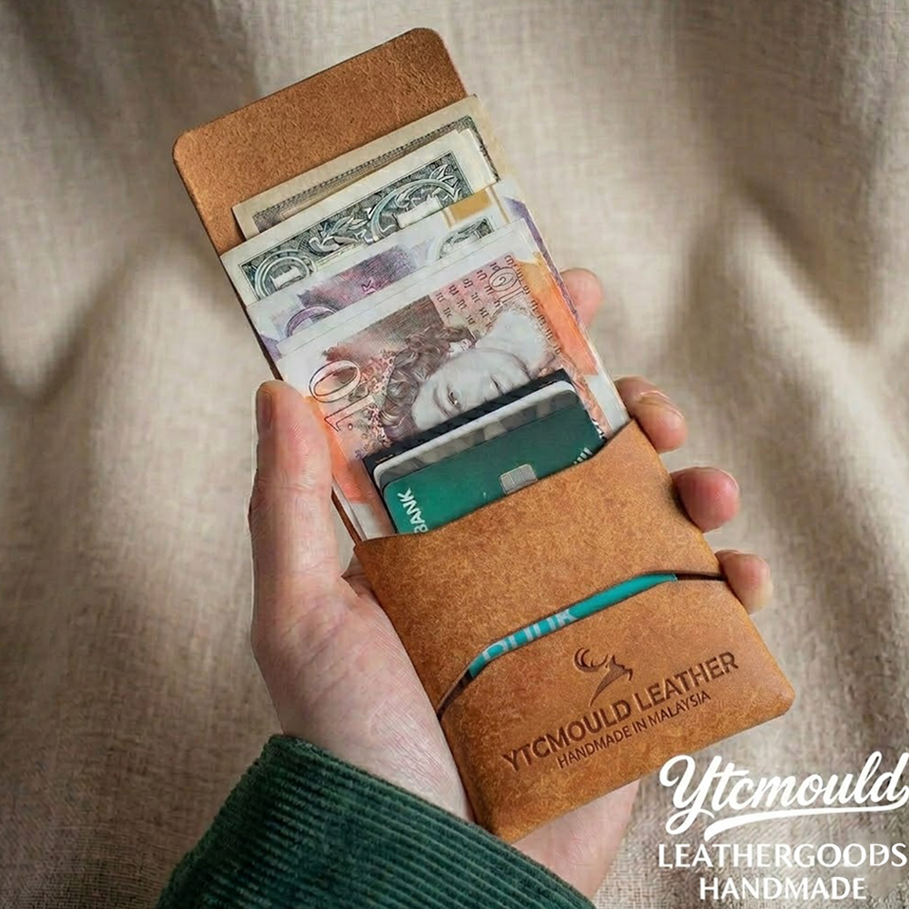 Veg Tan Leather Stitchless Wallet Die Cutter, No Stitch Wallet Pattern Tool（9.5*8cm）