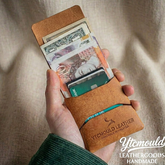 Veg Tan Leather Stitchless Wallet Die Cutter, No Stitch Wallet Pattern Tool（9.5*8cm）