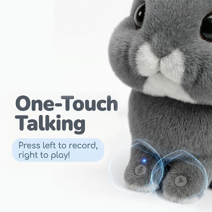 Talking British Dwarf Rabbit Plush Toy Interactive Chibi Bunny with Voice Mimic