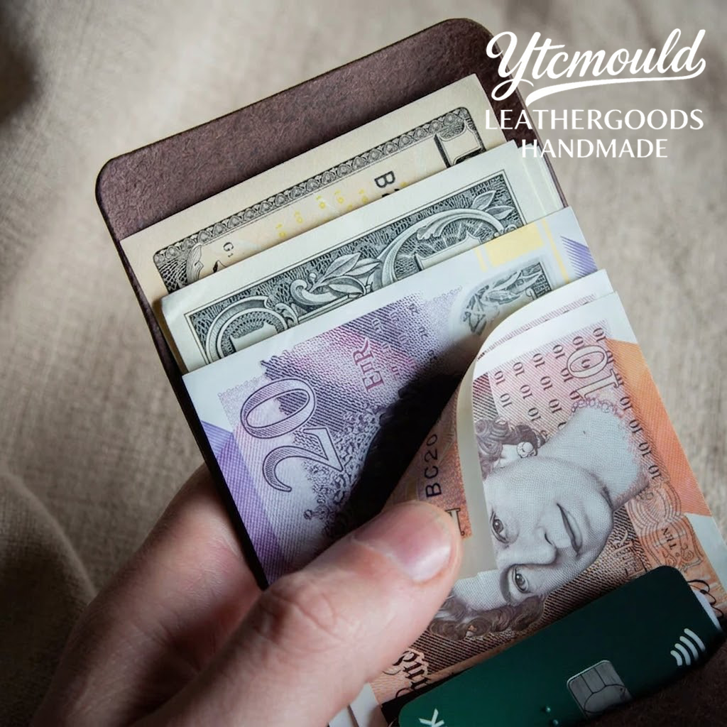 Veg Tan Leather Stitchless Wallet Die Cutter, No Stitch Wallet Pattern Tool（9.5*8cm）