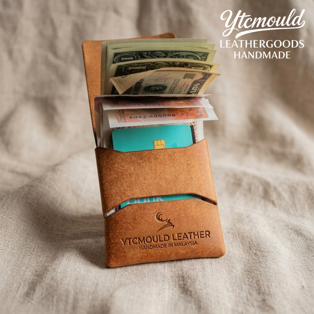 Veg Tan Leather Stitchless Wallet Die Cutter, No Stitch Wallet Pattern Tool（9.5*8cm）