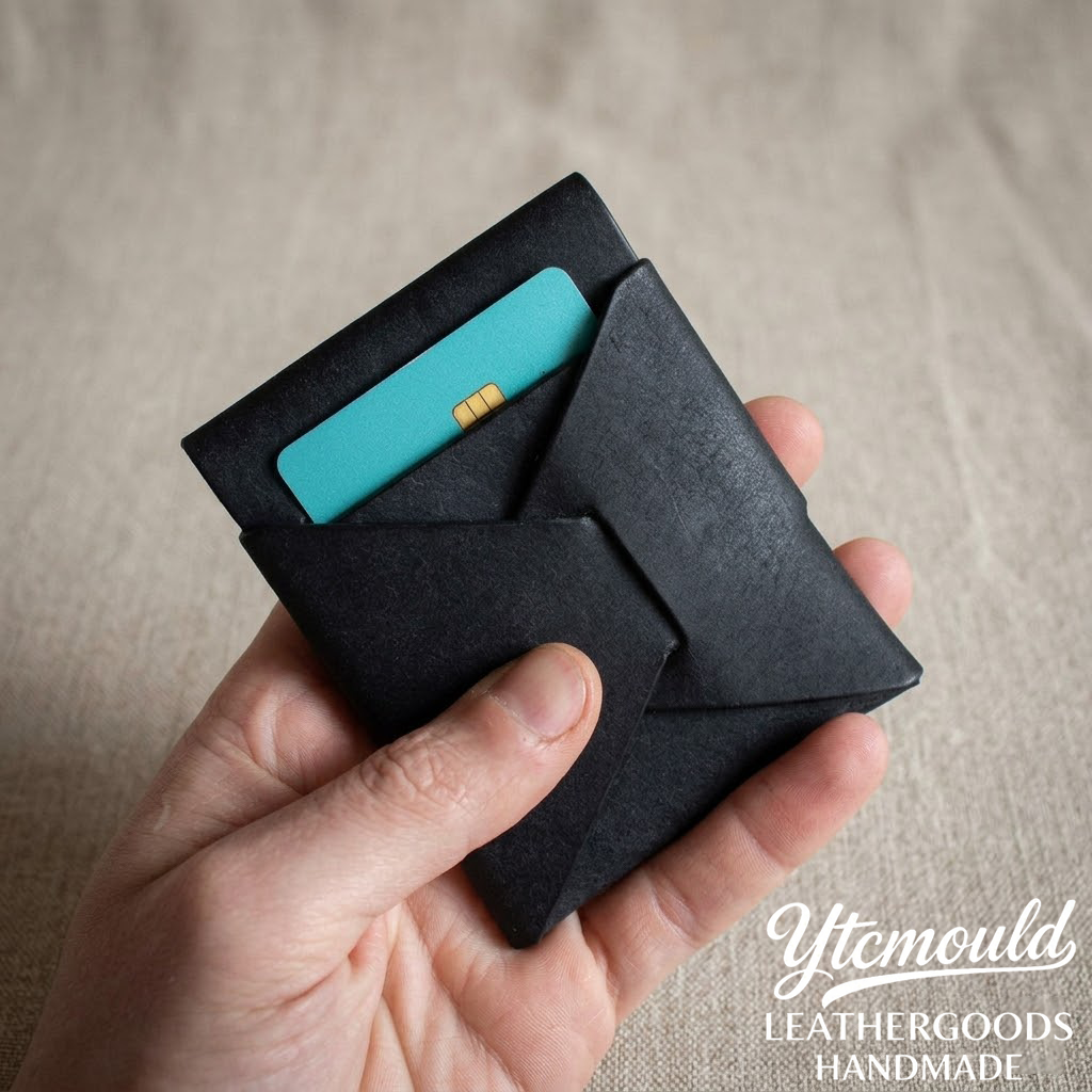 Veg Tan Leather Stitchless Wallet Die Cutter, No Stitch Wallet Pattern Tool（9.5*8cm）