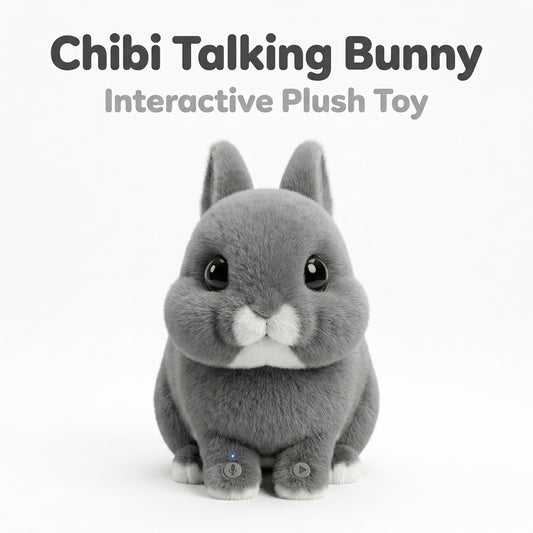 Talking British Dwarf Rabbit Plush Toy Interactive Chibi Bunny with Voice Mimic