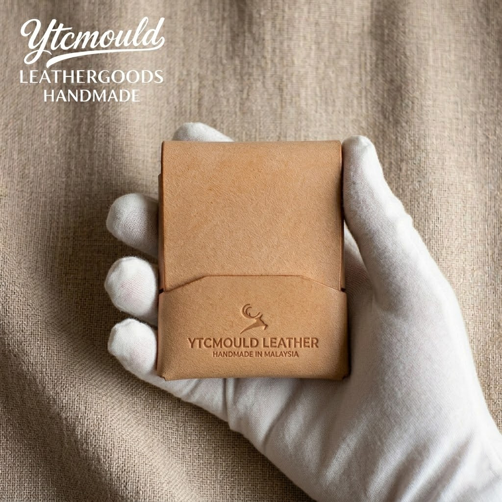 Veg Tan Leather Stitchless Wallet Die Cutter, No Stitch Wallet Pattern Tool（9.5*8cm）