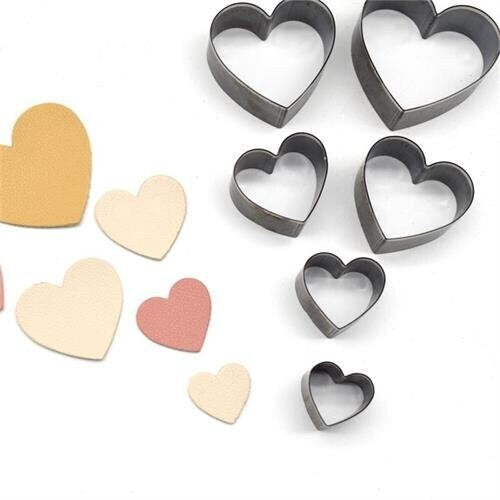 7 psc Heart Shaped Leather Cutting Die Without Board, Custom Steel Knife Die Cut Shapes, DIY Craft Tools（复制）