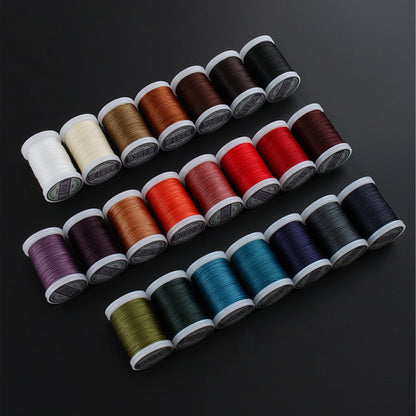 Round Waxed Polyester Thread Leather Craft Hand Sewing Essentials, Three Widths 0.4mm/0.5mm/0.6mm Picks and Colors