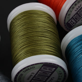 Round Waxed Polyester Thread Leather Craft Hand Sewing Essentials, Three Widths 0.4mm/0.5mm/0.6mm Picks and Colors
