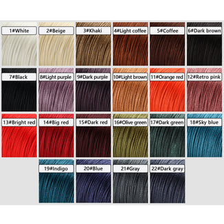 Round Waxed Polyester Thread Leather Craft Hand Sewing Essentials, Three Widths 0.4mm/0.5mm/0.6mm Picks and Colors