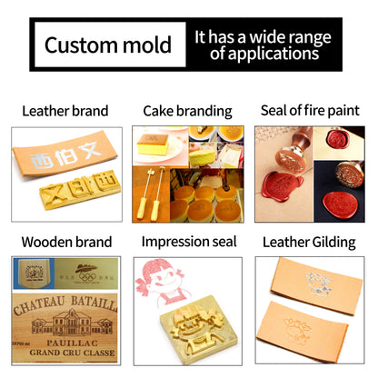 Custom Logo Brass Letter Stamping Tool, Leather, Personality Iron Branding Fermentation Tool for Crafts