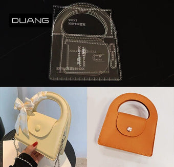 Women Handbag Shoulder bag Crossbag bag Messenger bag Acrylic Template Leather Pattern DIY Leathercraft Pattern Acrylic Template