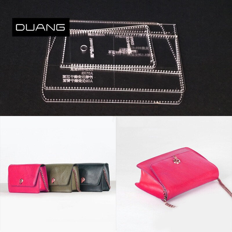 Mini Women Handbag Shoulder bag Crossbag bag Messenger bag Acrylic Template Leather Pattern DIY Leathercraft Pattern Acrylic Template