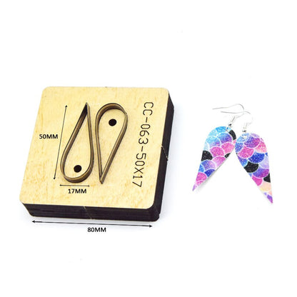 SMVAUON Multi-style New Metal Cutting Die Earrings Cutting Die Leather Cutter Wood Mold Kraft Paper Leather Ruler Knife