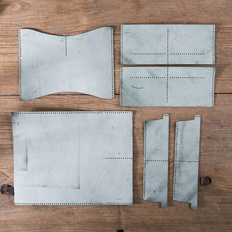 Material package retro waxed leather long wallet DIY do-it-yourself stitching