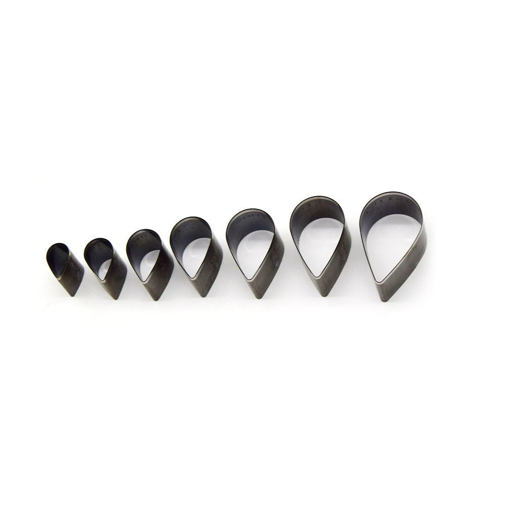 A set of 7 drop-shaped leather tools  Japanese steel knife Clay cutting Cake decoration Paper cutter Fondant Cookies Mould