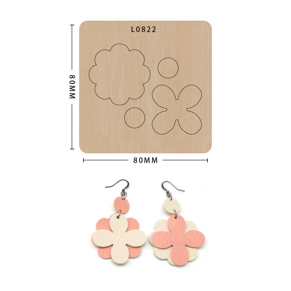 Earring cutting mold suitable for die-cutting machines such as SIZZIX\CLICKER