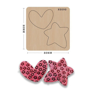 Stars and hearts/Hair Clip Cutting Die, Hair Clip  Bigz Dies,  Bow Dies,  Big Shot  Dies, Leather Cutting Die