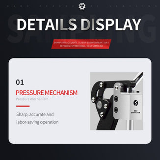 Cutting pressure type round sample machine, hand pressure sampling blade, brand sample collector, textile cloth machine