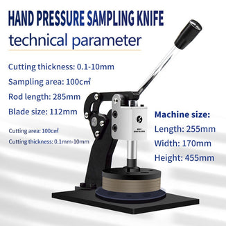 Cutting pressure type round sample machine, hand pressure sampling blade, brand sample collector, textile cloth machine