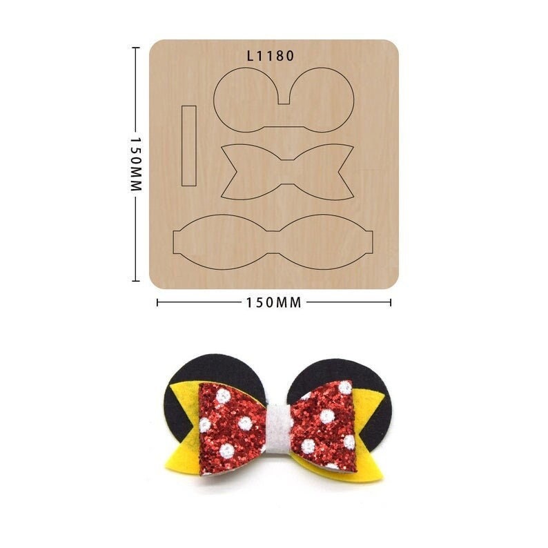 Cute mickey mouse/ bow die/ big shot die/leather cutter dies/leather tools/scrapbook stickers/ custom cutting die/cuttlebug/Die