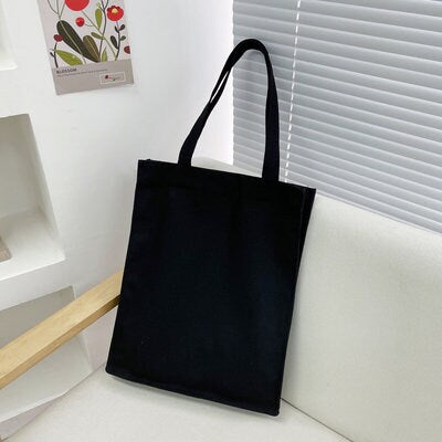 Canvas bag Large capacity handbag Customized one-shoulder bag Shopping hand-painted solid color bag