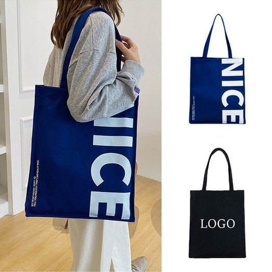 Environmental bag One shoulder bag Canvas bag Customized LOGO handbag Student's large capacity bag Gift for her