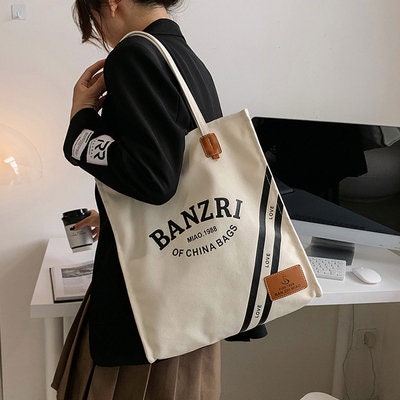 Large canvas bag Handbag Simple one-shoulder bag Eco-friendly bag Recreational bag Travel bag Gift to her