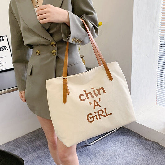 Large Canvas Bag Customized One-shoulder Bag Handbag Recreational Cloth Bag Yoga Canvas Bag Travel Bag