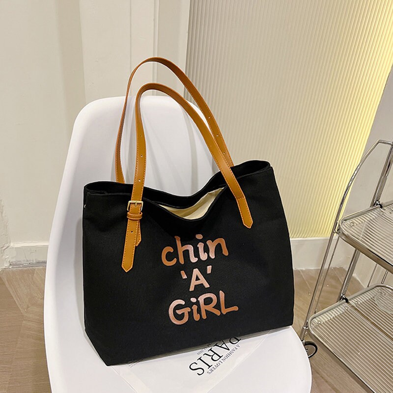 Large Canvas Bag Customized One-shoulder Bag Handbag Recreational Cloth Bag Yoga Canvas Bag Travel Bag