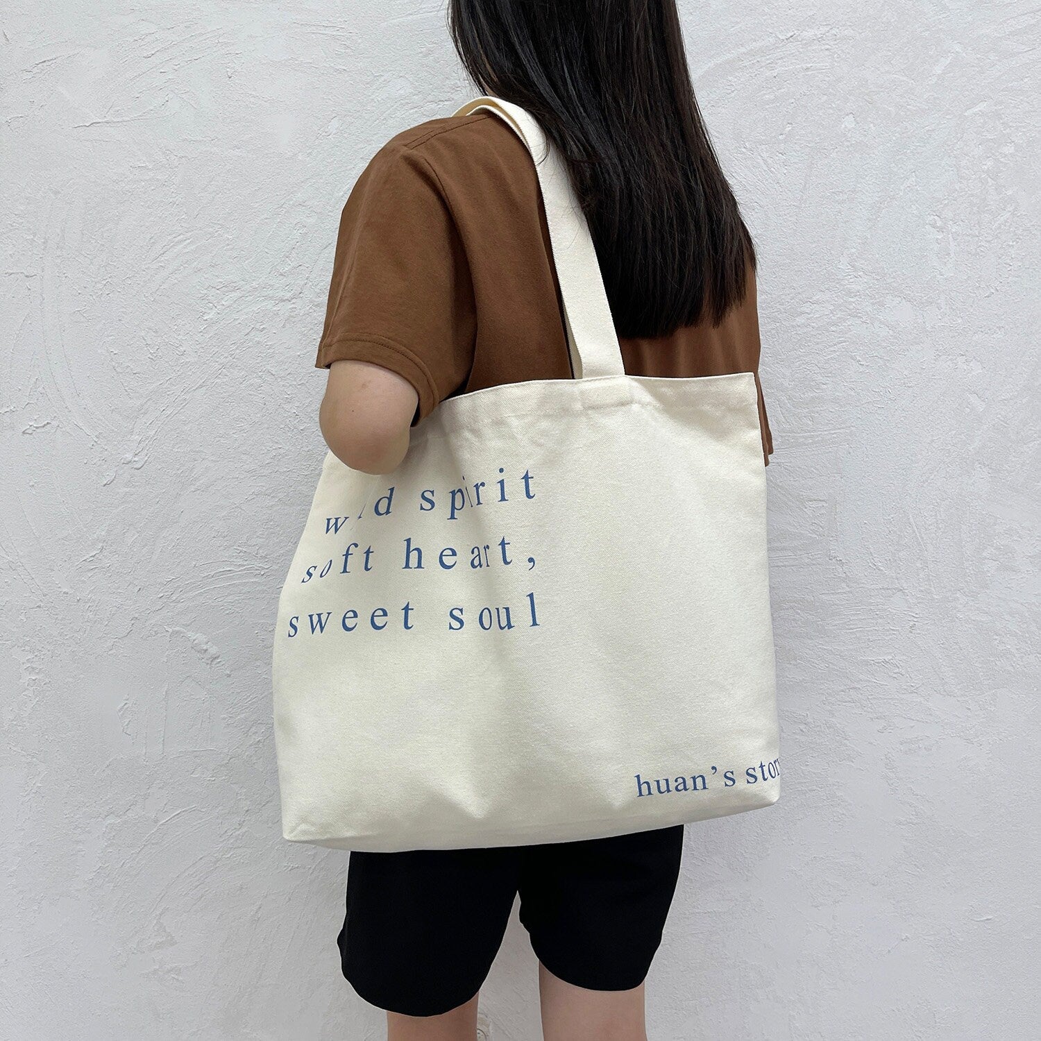 Large Handheld Canvas Bag Simple One-shoulder Bag Customized Women's Large Bag Yoga Canvas Bag