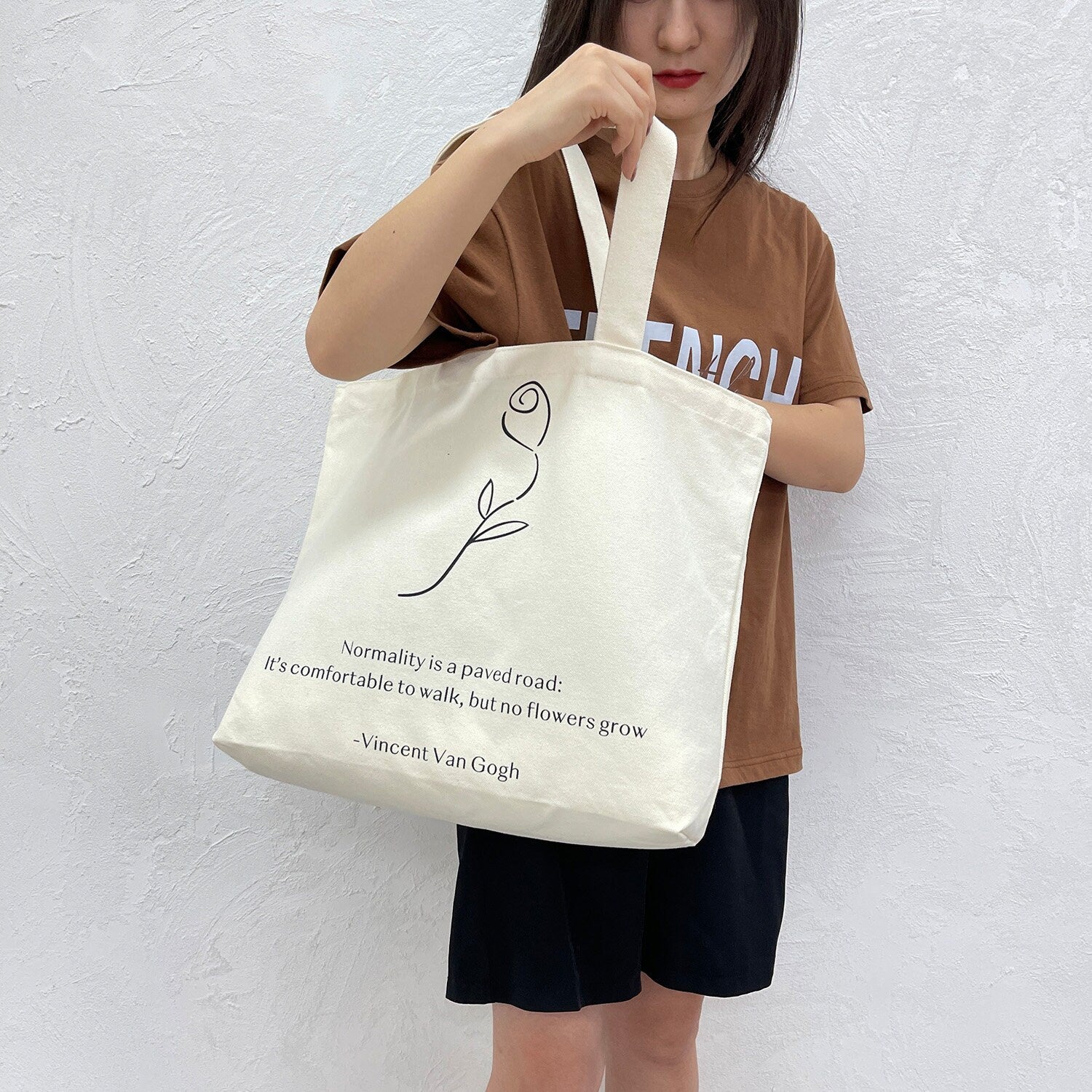 Large Handheld Canvas Bag Simple One-shoulder Bag Customized Women's Large Bag Yoga Canvas Bag