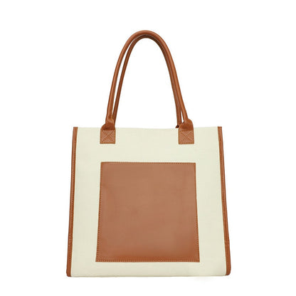 High-end gift canvas one-shoulder bag Vintage Leather Handbag Large travel bag for her gift