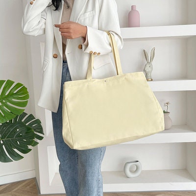 Large Thickened Canvas Bag Customized Simple One-shoulder Travel Bag Green Shopping Sack