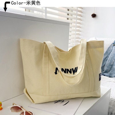 Canvas Bag Custom Printed Logo Shopping Eco-friendly Canvas Bag Handbag Large Canvas Travel Bag One Shoulder Bag