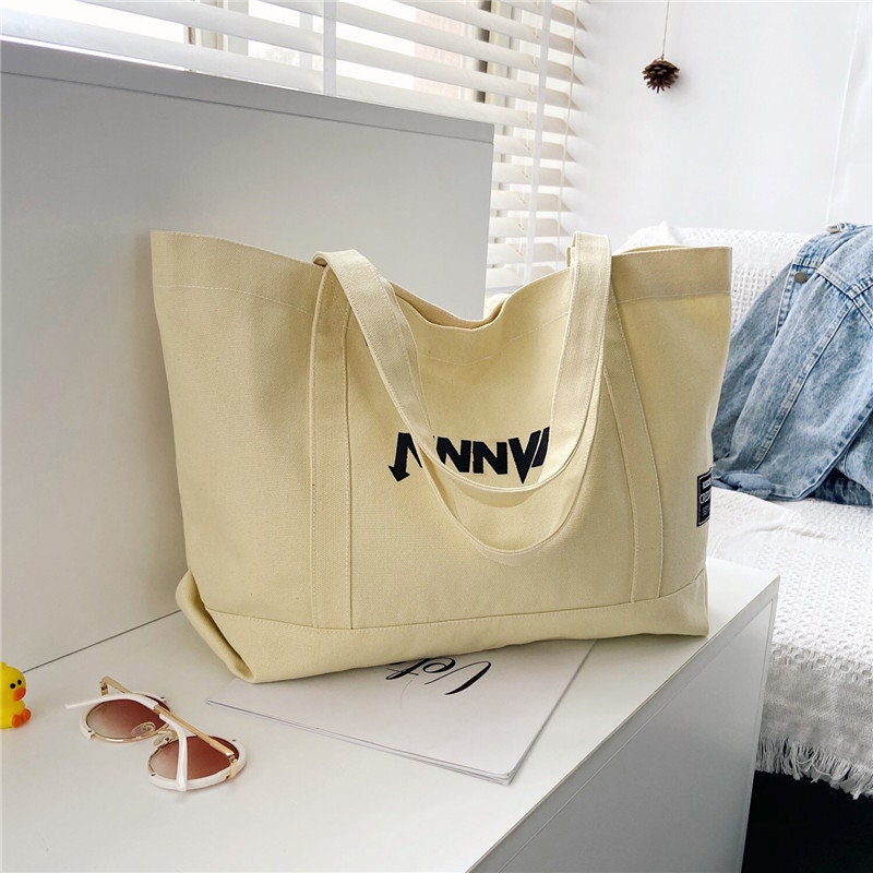 Canvas Bag Custom Printed Logo Shopping Eco-friendly Canvas Bag Handbag Large Canvas Travel Bag One Shoulder Bag