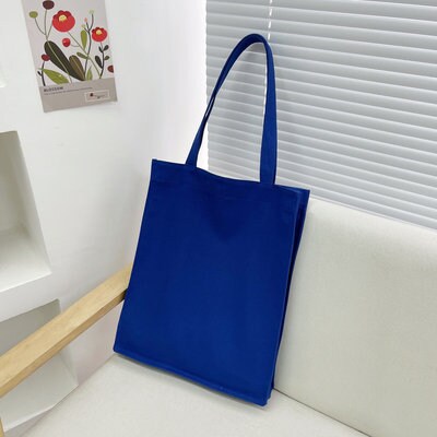 Canvas bag Large capacity handbag Customized one-shoulder bag Shopping hand-painted solid color bag