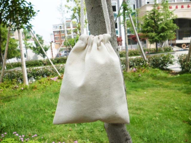 DIY blank pure white hand-painted canvas bag vintage canvas drawstring storage cloth bag manual change purse