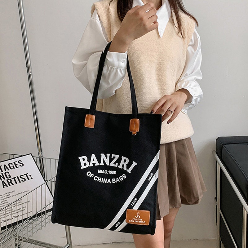 Large canvas bag Handbag Simple one-shoulder bag Eco-friendly bag Recreational bag Travel bag Gift to her