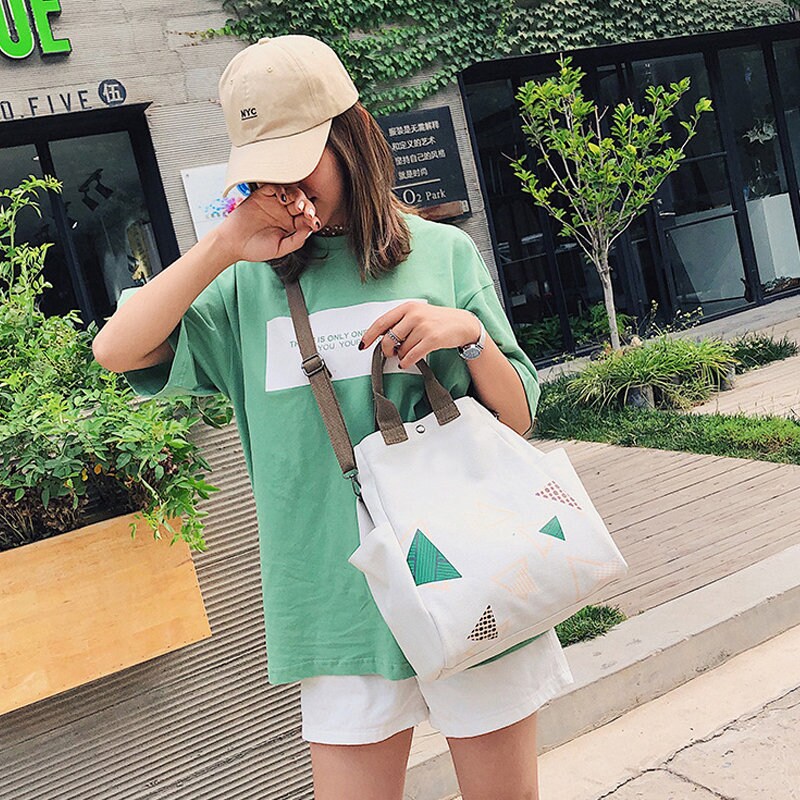 Star Ice Canvas Bag Customized Logo Handbag Literature One Shoulder Bag Environmental Canvas Bag Travel Slant Bag