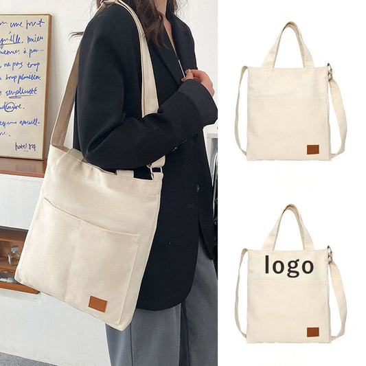 Eco-friendly canvas bag Texture Literature bag Large capacity handbag Single shoulder bag Slant bag