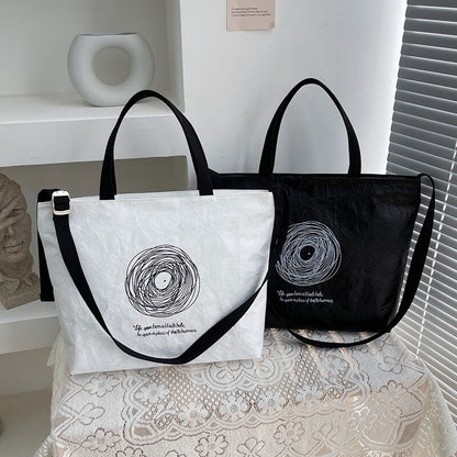 High-grade rubberized Dupont Paper Kraft Paper Bag Customized Tooth Bag Mass Handheld Personality Original Bag
