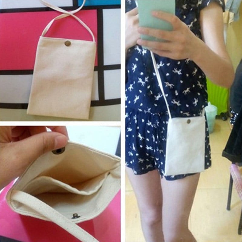 Pure DIY blank hand-painted canvas handbag Original handmade change diagonal students cute one-shoulder bag Art