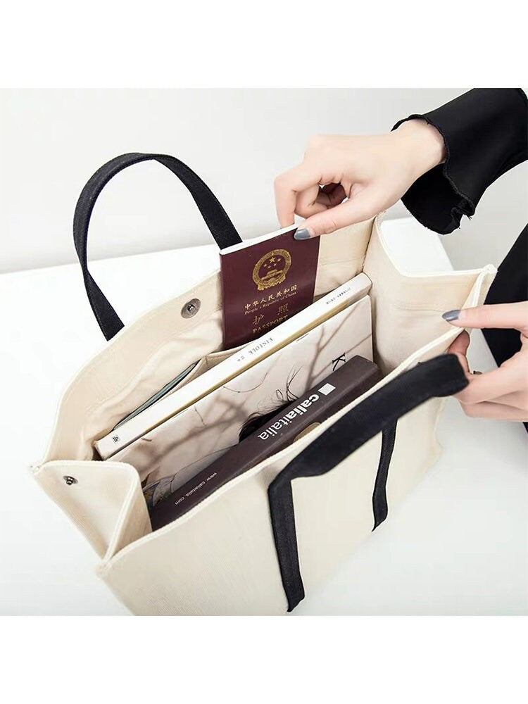 Large Lady Bag Canvas Handbag Customized eco-friendly leisure shopping bag Daily bag