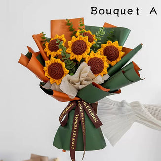 Crochet Sunflowers,Set of 6,Handmade knitted Flowers,Knitted Sunflower,Sunflower Bouquet,Crocheted Flowers,Home Decor