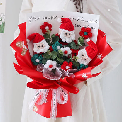 Santa Claus Bouquet,Christmas Gifts,Crochet Flowers,Office Decor,Home Decor,Gifts for Her