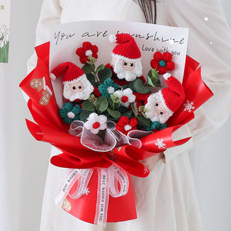 Santa Claus Bouquet,Christmas Gifts,Crochet Flowers,Office Decor,Home Decor,Gifts for Her