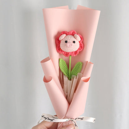 Crochet Pig Bouquets-Hand Knitted Bouquets-Flower Gifts-Gifts for Her