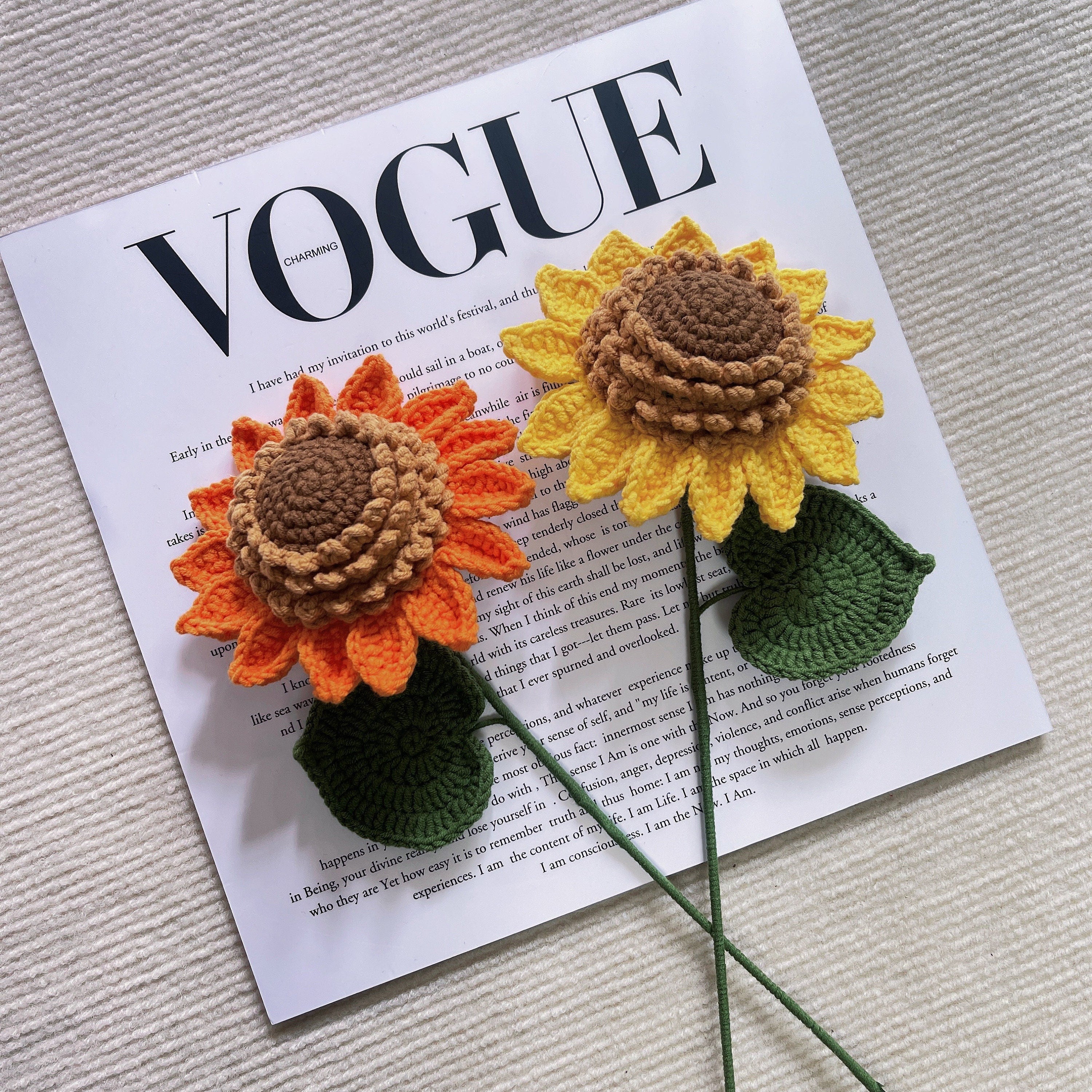 Crochet Sunflower,Single Sunflower Ornament,Sunflower Gifts,Floral Home Decor,Housewarming Decor,Gifts for Her