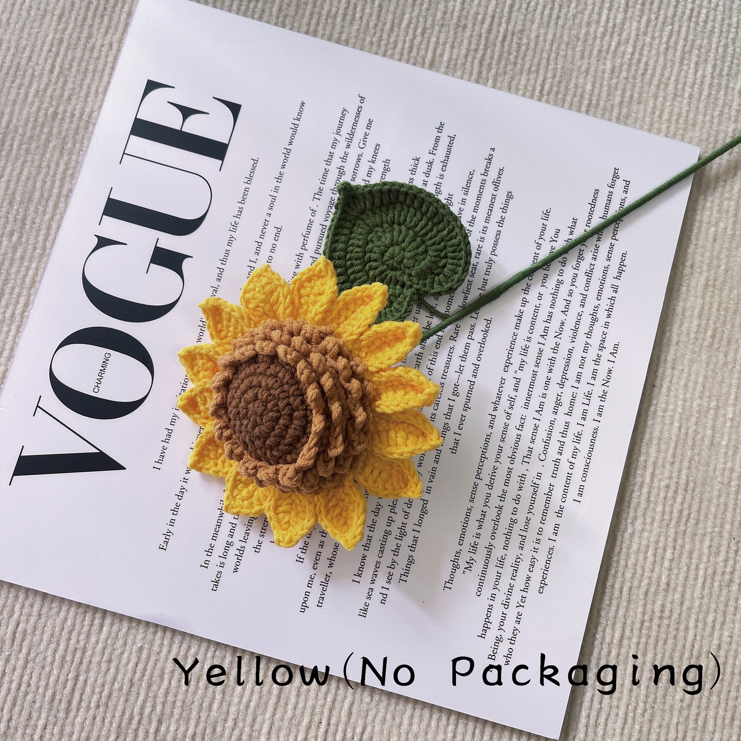 Crochet Sunflower,Single Sunflower Ornament,Sunflower Gifts,Floral Home Decor,Housewarming Decor,Gifts for Her